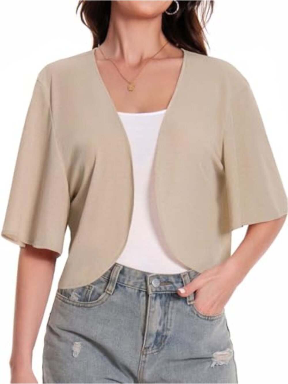 Open Front Sheer Bolero Shrug Cropped Summer Cardigan Dress Cover Up